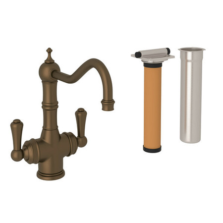 PERRIN & ROWE Edwardian Era Filtration Two Lever Bar Faucet And Filter Complete U.KIT1469LS-EB-2